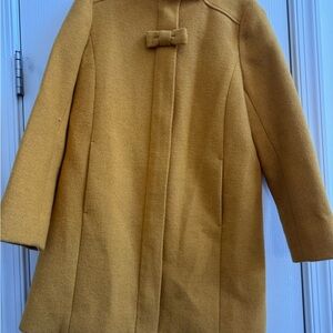 J. Crew Factory Yellow Pea Coat with Bow